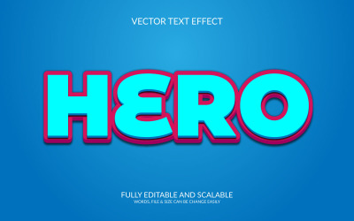Superhéroe 3D Editable Vector Eps Plantilla de efectos de texto