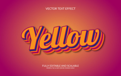 Жовтий 3D редагований текстовий ефект шаблону дизайну