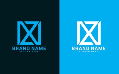 Design do logotipo da letra da marca NXZ - Identidade da marca