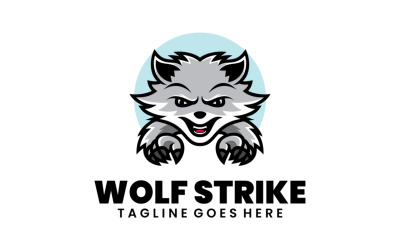 Wolf Strike Mascot Cartoon Logo