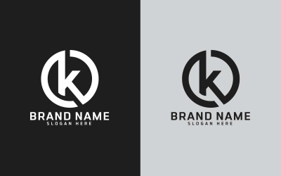Бренд K лист коло фігури дизайн логотипу - фірмовий стиль