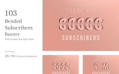 Conjunto de diseño de banners de suscriptores doblados 200