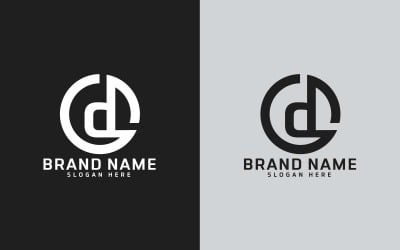 Design de logotipo em forma de círculo com letra D da marca - Letra pequena