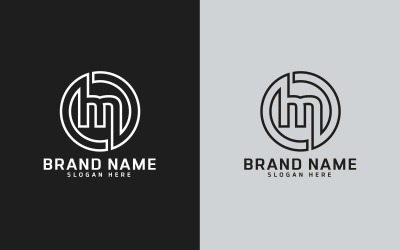 Design moderno del logo a forma di cerchio con lettera M - Identità del marchio