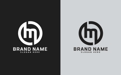 Diseño de logotipo en forma de círculo con letra M creativa - Identidad de marca