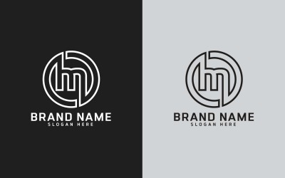 Diseño moderno del logotipo de la forma del círculo de la letra M - Identidad de marca