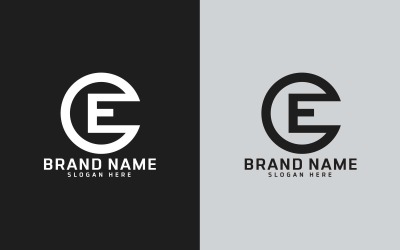 E betűs márka kör alakú logótervezés - márkaidentitás