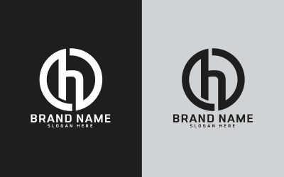 Фирменная буква H дизайн логотипа в форме круга - Маленькая Буква