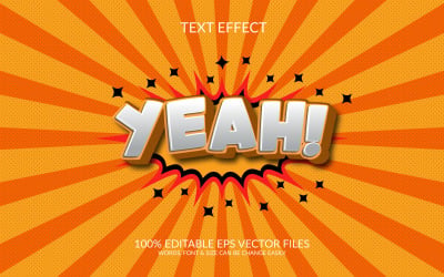 Ja 3D-redigerbar vektor Eps-texteffektmall