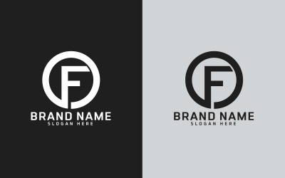 Marca F letra Forma de Círculo Diseño de Logotipo - Identidad de Marca