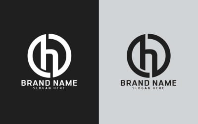 Marca H letra Forma de Círculo Diseño de Logotipo - Letra Pequeña