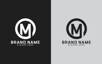Marca M letra Forma de Círculo Diseño de Logotipo - Identidad de Marca