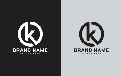 Marchio K lettera Circle Shape Logo Design - Brand Identity