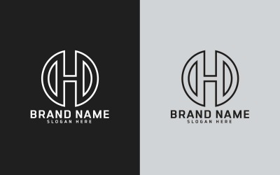 Márka H betű Kör alakú Logo Design