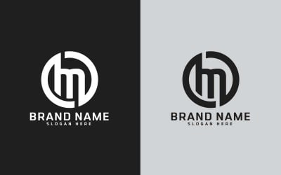 Marka M litera koło kształt Logo Design - mała litera