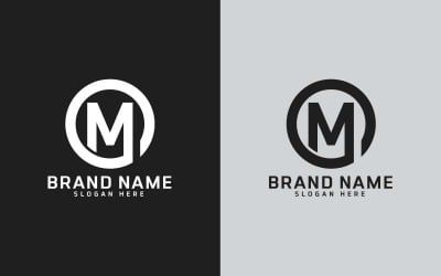 Marka M litera koło kształt Logo Design - tożsamość marki