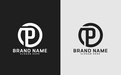 Marka P litera koło kształt Logo Design - tożsamość marki
