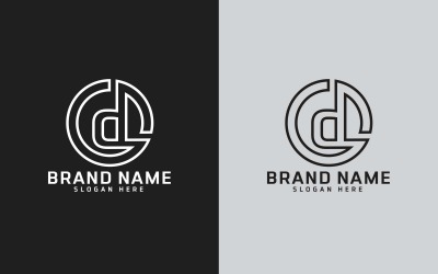 Märke D bokstaven Cirkel Form Logo Design