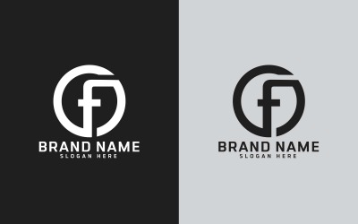 Märke F bokstaven Cirkel Form Logo Design - Liten bokstav