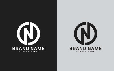 Marke N Buchstabe Kreisförmiges Logo-Design – Markenidentität