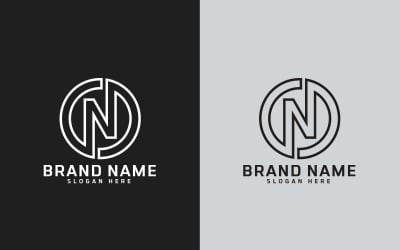 Marke N-Buchstabe Kreisförmiges Logo-Design