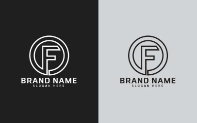 Merk F letter Circle Shape Logo Design