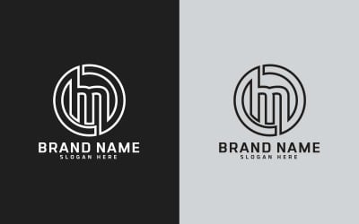 Nuevo diseño de logotipo de forma de círculo de letra M de marca - Letra pequeña