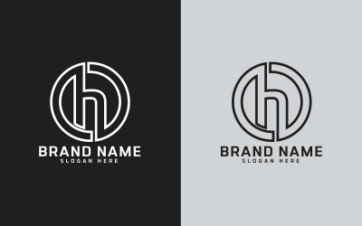 Nytt märke H bokstaven Cirkelformad logotypdesign - Liten bokstav