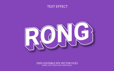 Rong 3D редактируемый векторный шаблон Eps с текстовым эффектом