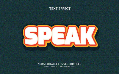 Speak 3D Editorable Vector Eps Text Effect Template