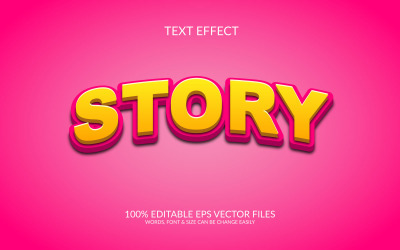 Story 3D-redigerbar vektor Eps-texteffektmall