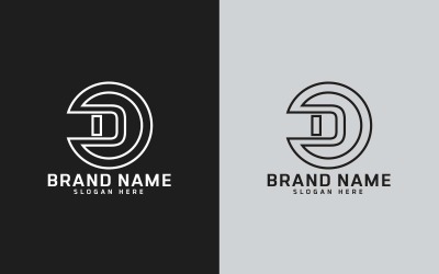 Új márka D betűs, kör alakú logótervezés – márkaidentitás