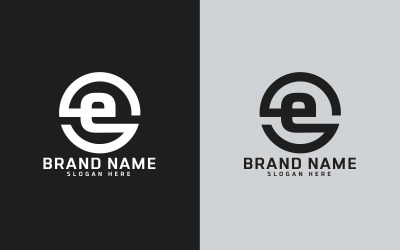 Značka E písmeno Circle Shape Logo Design - Malé písmeno