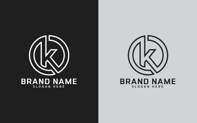 Značka K písmeno Circle Shape Logo Design