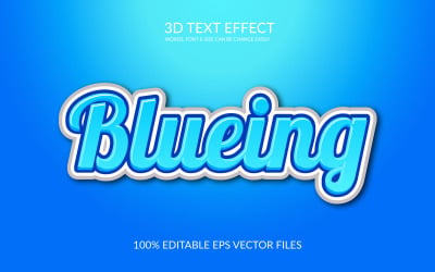Blueing 3d redigerbar vektor texteffekt