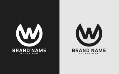 Бренд W буква Круг Форма Дизайн Логотипа - Фирменный стиль