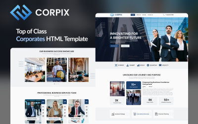 Corpix: eleve su presencia corporativa con una plantilla HTML moderna