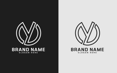 Creatief Y letter Circle Shape Logo Design - Kleine Letter