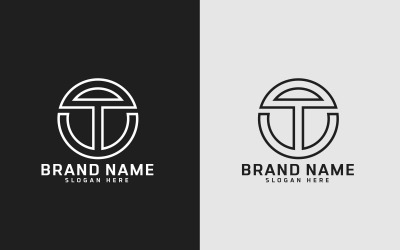 Création de logo en forme de cercle de lettre T de nouvelle marque