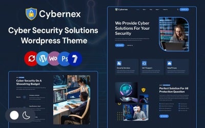 Cybernex – Kiberbiztonsági megoldások Elementor Wordpress Reszponzív téma