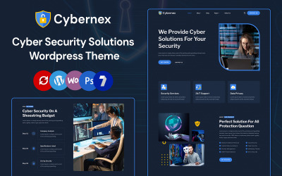 Cybernex - Rozwiązania w zakresie bezpieczeństwa cybernetycznego Elementor Motyw Wordpress
