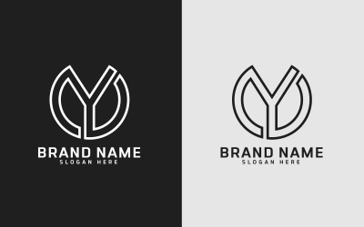 Design de logotipo em forma de círculo com letra Y da marca