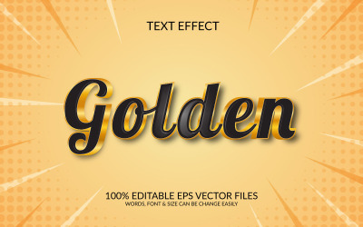 Gyllene 3D-redigerbar vektor Eps-texteffektmall