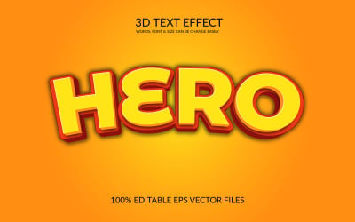 Герой редактируемый векторный 3d текстовый эффект