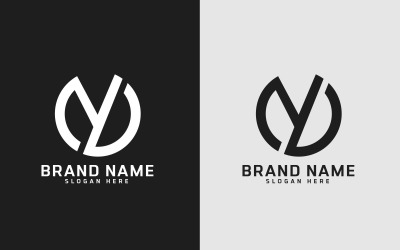 Kreativ Y-bokstav Cirkelform Logotypdesign - varumärkesidentitet