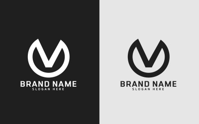 Marca V letra Forma de Círculo Diseño de Logotipo - Identidad de Marca
