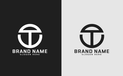 Märke T bokstaven Cirkel Form Logo Design