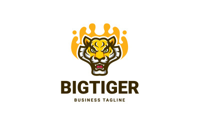 Modello di logo tigre grande e coraggioso