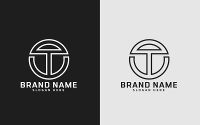 Nieuw merk T letter Circle Shape Logo Design