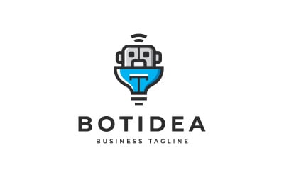 Szablon logo geniusza i inteligentnego bota